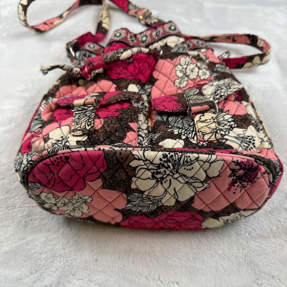 Vera Bradley Floral Quilted Bucket Bag Crossbody‎ Shoulder Drawstring - Picture 2 of 6